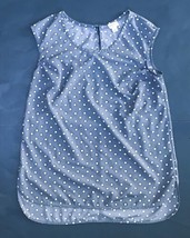 Merona Gray Star Print Blouse Shirt Size Small Novelty Retro Mod - $3.76