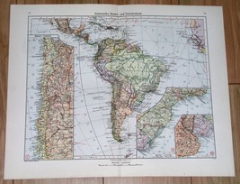 1943 Original Vintage Wwii Map Of South America Brazil Argentina Chile - £14.32 GBP