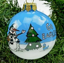 Philadelphia Eagles Handpainted NFL Football 3&quot; Glass Christmas Holiday Ornament - £10.51 GBP