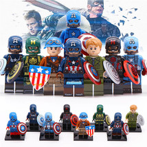 Captain America Marvel Super Heroes Lego Compatible Minifigures Bricks Set 8Pcs - £14.93 GBP