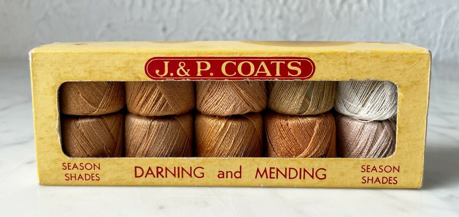 Vintage J & P Coats Cotton Crochet Thread-Box of 10 Balls Season Shades 20 Yards - $12.30