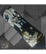Museo Mens Navy Blue Cats Printed Hand Made Pointed Necktie Classic Tie ... - $21.90 CAD