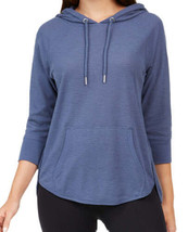 Calvin Klein Womens Waffled High Low Hem Hoodie Color Grey Size XX-Large - $71.98