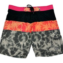 Maui and Sons Black Shark Board Shorts Mens Size 38 Swimming Surfing Surfer Gray - £15.22 GBP