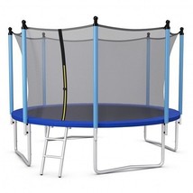 Outdoor Trampoline with Safety Closure Net-12 ft - Color: Blue - Size: 1... - £292.99 GBP