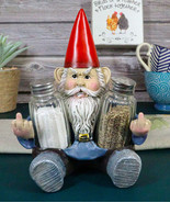 Salty Rude Mr Gnome Flipping The Bird Bugger Off Salt And Pepper Shakers... - $479.68 MXN