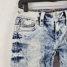 Rock Revival Jeans Women&#39;s 26 Blue &quot;Pilkin&quot; Acid Wash Crop  - £21.79 GBP