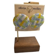 Olivia Welles Large Round Woven Button Post Earrings New - £11.66 GBP