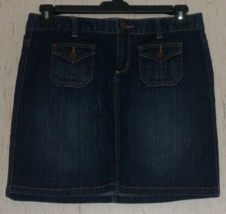 Excellent Womens Tommy Hilfiger Four Pocket Distressed Blue J EAN Skirt Size 6 - £19.82 GBP