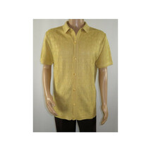Mens Stacy Adams Italian Style Knit Woven Shirt Short Sleeves 3128 Honey Beige image 2