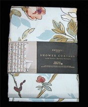 Envogue Allover Print Shabby Pastel Watercolor Floral Cotton Shower Curtain NEW - £29.86 GBP