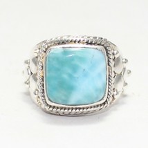 925 Sterling Silver Larimar Ring Handmade Jewelry Birthstone Ring All Size - £42.75 GBP