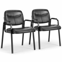 Leather Conference Chairs, Padded Arms (2-Pack) - $81.99