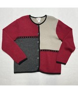 Christopher &amp; Banks Vintage Embroidered Cardigan Sweater Color Block Wom... - $495.69 MXN