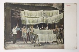 MACARONI FACTORY IN NAPOLI, CIRCA 1905-1920, PASTA DRYING IN FRESH AIR P... - $9.00