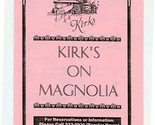 Kirk&#39;s on Magnolia Menus Magnolia Avenue Knoxville Tennessee 1990&#39;s - $18.81