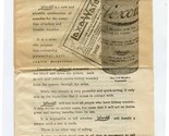 Lexoid Kidney Remedy &amp; Golden Laxative Wafer Advertising Packet 1909  - £21.74 GBP