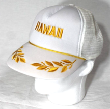 White HAWAII Trucker Baseball Cap Scrambled Eggs Gold Logo Mesh Snap Bac... - $347.38 MXN