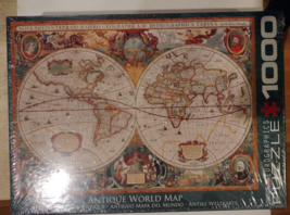 Antique World Map Eurographics Puzzle 2000 Pieces 1997 Brand New Made In... - $25.31
