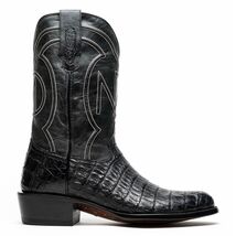 Marco Di Milano Genuine Caiman Belly Skin Cowboy Boot Phoenix Black image 2