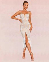 Dainty Bandage Midi Dress - White - £97.02 GBP