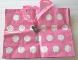 Jumbo Colorful Polka Dot Glossy Shopping Bag (Pink Only) 18&quot; X 13&quot; X 7&quot; New! - £3.94 GBP
