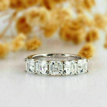 Anniversary Band 2.50Ct Asscher Cut Diamond 14k White Gold Finish Ring in Size 6 - £85.20 GBP