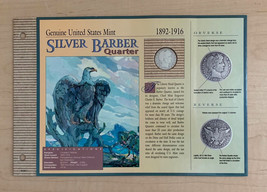 1907 Barber .90 Silver Quarter in Presentation Card/COA - £9.47 GBP