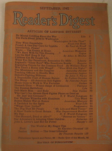 Reader’s Digest, September 1942, Twenty-first year, Volume 41, No. 245.  Wallace - £35.84 GBP