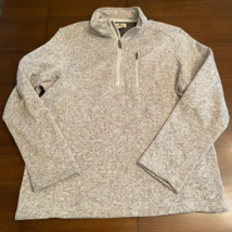 Woolrich Mens 1/4 Zipper Pullover Sweater Gray Melange Mock Neck XL - £19.63 GBP