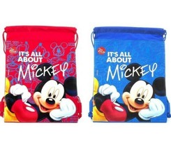 2 pcs Disney It&#39;s All About Mickey Mouse Drawstring Backpack Child Sling Gym Bag - £11.65 GBP