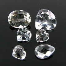 6.2Ct 6pc Wholesale Lot Natural White Topaz Oval Pear Heart Faceted Gems - £13.66 GBP