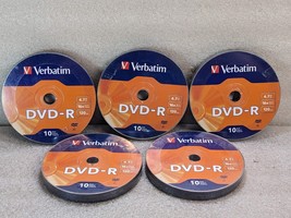 5 x Verbatim 97901 DVD-R Blank Discs 4.7GB 16X 120 mins Recordable 10/Pa... - $14.99