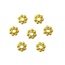 1000 Shiny Gold 4mm Beaded Daisy Rondelle Snowflake Bulk Accent Spacer Beads - £7.50 GBP