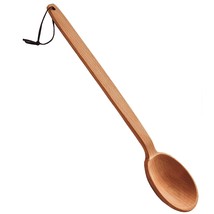 Heavy Duty Large Wooden Spoon 18-Inch, Long Handle Cooking Spoon With A Scoop. N - £21.93 GBP