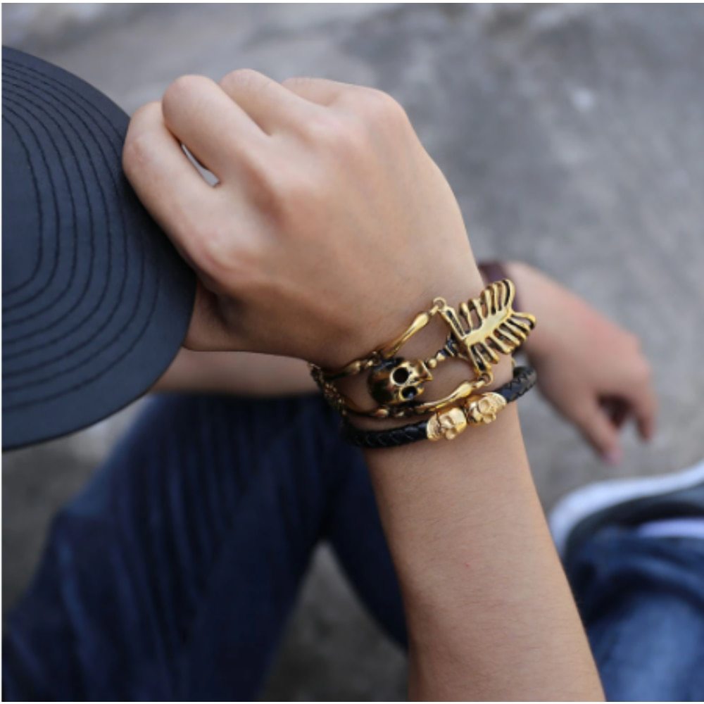 Elliz Clothing's Stainless Steel Gothic Skeleton Bracelet Item image 3