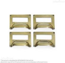 Solid Brass Retro Filing Card Holder Drawer Pull | Label Frames | Label ... - $380.72 MXN+