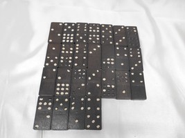 Old Vtg Lot 25 Wood Dominos Game Tiles Embossed Eagle Motif Arts &amp; Crafts Classi - £23.66 GBP