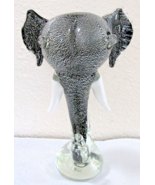 Majestic Murano Art Glass Sommerso Tusked Elephant Head Sculpture  - $1,916.45 CAD