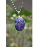 Charoite pendant in sterling silver setting / Charoite Jewelry - €46,29 EUR