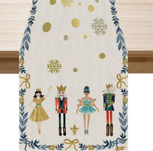 The Nutcracker Table Runner Merry Christmas Winter Table Farmhouse Decor... - $8.51