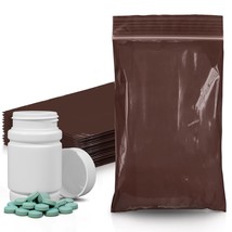 Amber Zip Bags, 3x5 Inch - 100 Pack, Reclosable Brown Plastic Zip Baggies - $15.11