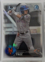 2016 Bowman Draft Chrome BDC-115 Michael Paez New York Mets Rookie Baseball Card - £0.97 GBP