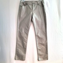 Gap Kids Jeans 1969 Super Skinny Girls Size 14  Metallic Silver Adjustable Waist - $13.58