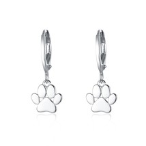 100% 925 Sterling Silver Earrings Dangling Jewelry Cute Bear paw Design Creative - £11.38 GBP