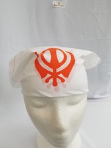 Sikh Hindu Kaur Singh ORANGE Khanda bandana Head Wrap Gear Rumal Handkerchief A2 - £4.41 GBP
