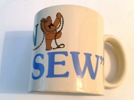 Vintage Born to Sew Coffee Mug 1988 Porcelain 10-12 Oz Sewing - $15.79