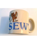 Vintage Born to Sew Coffee Mug 1988 Porcelain 10-12 Oz Sewing - £12.65 GBP