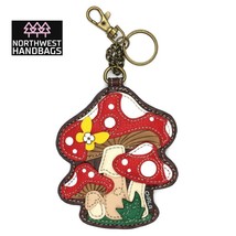 MUSHROOMS BUTTERFLY CHALA PAL KEY FOB COIN PURSE KEYCHAIN - $18.32