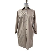 VTG NWT Jennifer George 100% Cotton 1973 Button down Shirt Dress Tan Sz 4 - $74.25